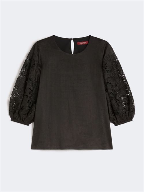 t-shirt in garza ramié e sangallo Max Mara Studio | 2616161012003
